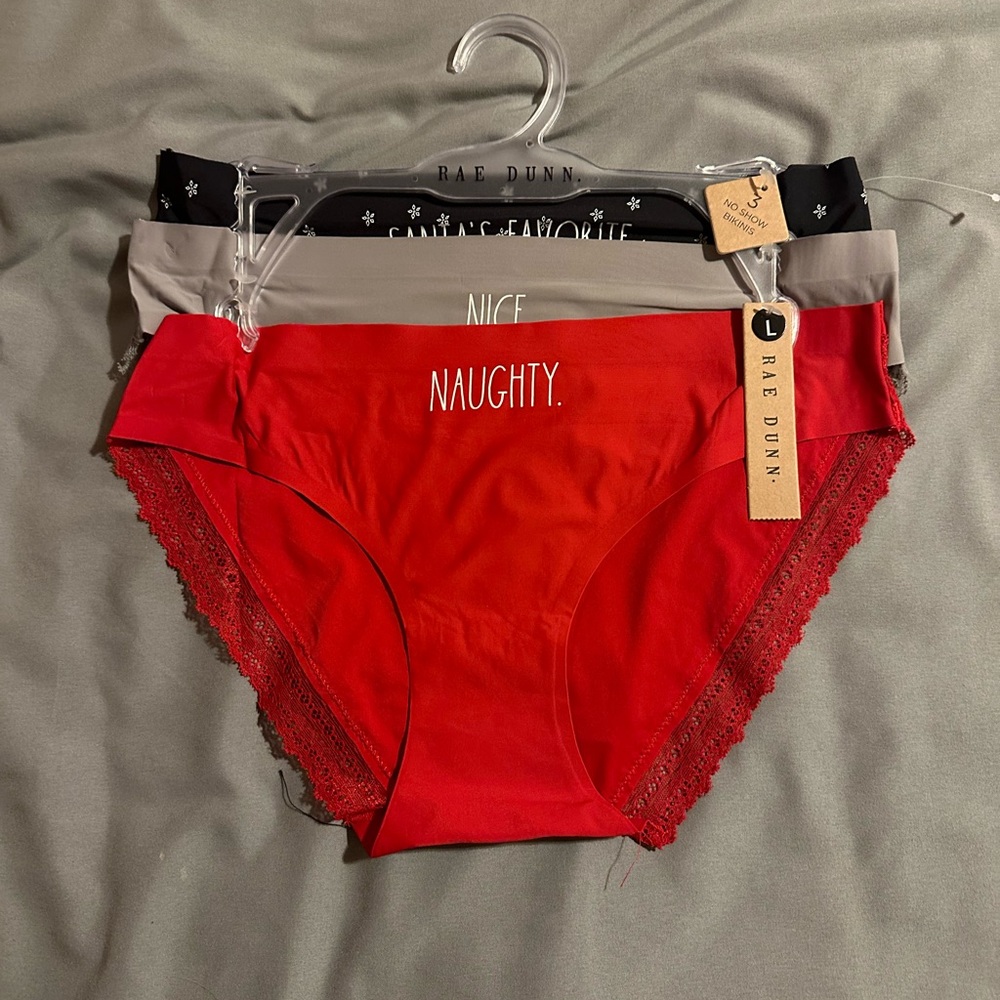 NWT! Rae Dunn 3-Pack No Show Christmas Bikini Underwear Panties - Picture 9 of 10